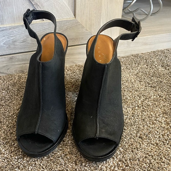 Lord & Taylor Nubuck Leather Heeled Sandal Bootie Shootie 6 - Picture 4 of 14